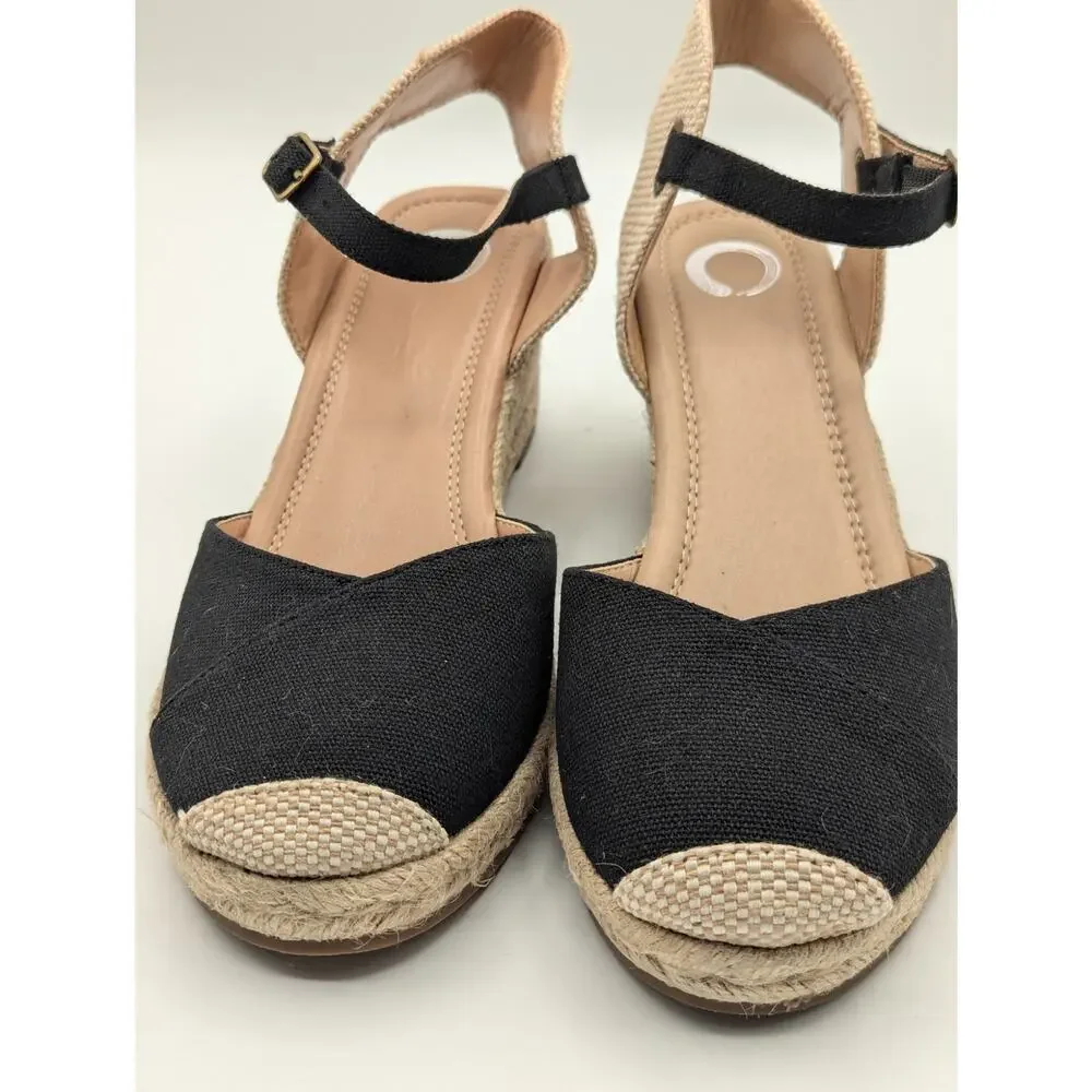 Comfort Journey Ashlyn Crossover Toe Espadrille Wedge Heel Size 8.5